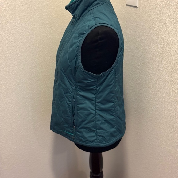 L.L. Bean Reversible Quilted Light Weight Vest Turquoise Teal S Petite - Picture 2 of 11